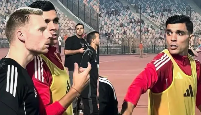 فيديو | احترام متبادل وروح عالية.. كواليس تصرف لافت بين بن شرقي ومدرب أحمال الأهلي
