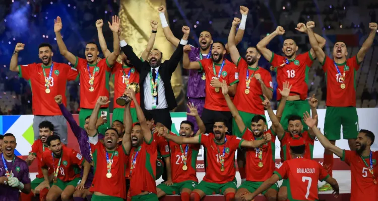 فيديو| بمشاركة لاعب الأهلي.. المغرب تحتفل بلقب كأس العرب 2025