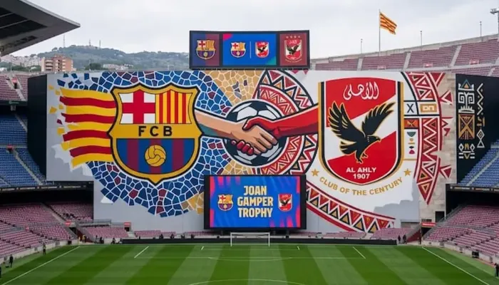 موعد والقناة الناقلة لمباراة الأهلي وبرشلونة في كأس خوان جامبر